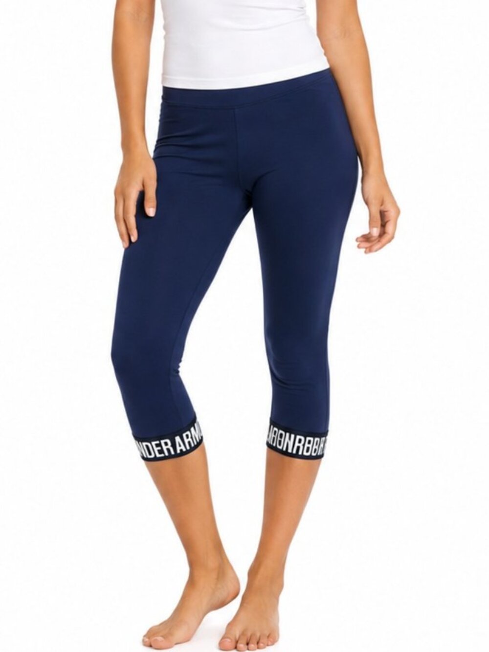 Under Armour Capri Leggings Womens Size Medium Blue Activewear Athletic